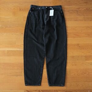 FRAME The Narrow Barrel Jeans Women Black High Rise Tapered Leg 31 Retro NWT